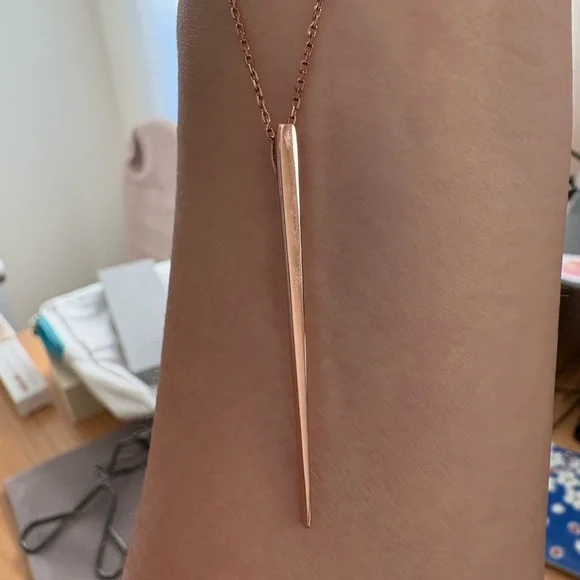 Aurate Rose Gold Vermeil Obelisk Pendant - Picture 2 of 4